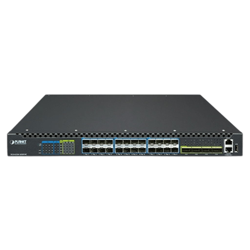 Switch Gestionado Capa 3 Multi-puerto 10G/25G + 2/4-Puerto 100G QSFP28 / 880-1520 Gbps Non-Blocking / Stacking 10 Unidades / Enrutamiento OSPF, BGP, RIP, VRRP / ERPS G.8032 / Slot Para Fuente Redundante AC/DC / Data Center y AI Infrastructure