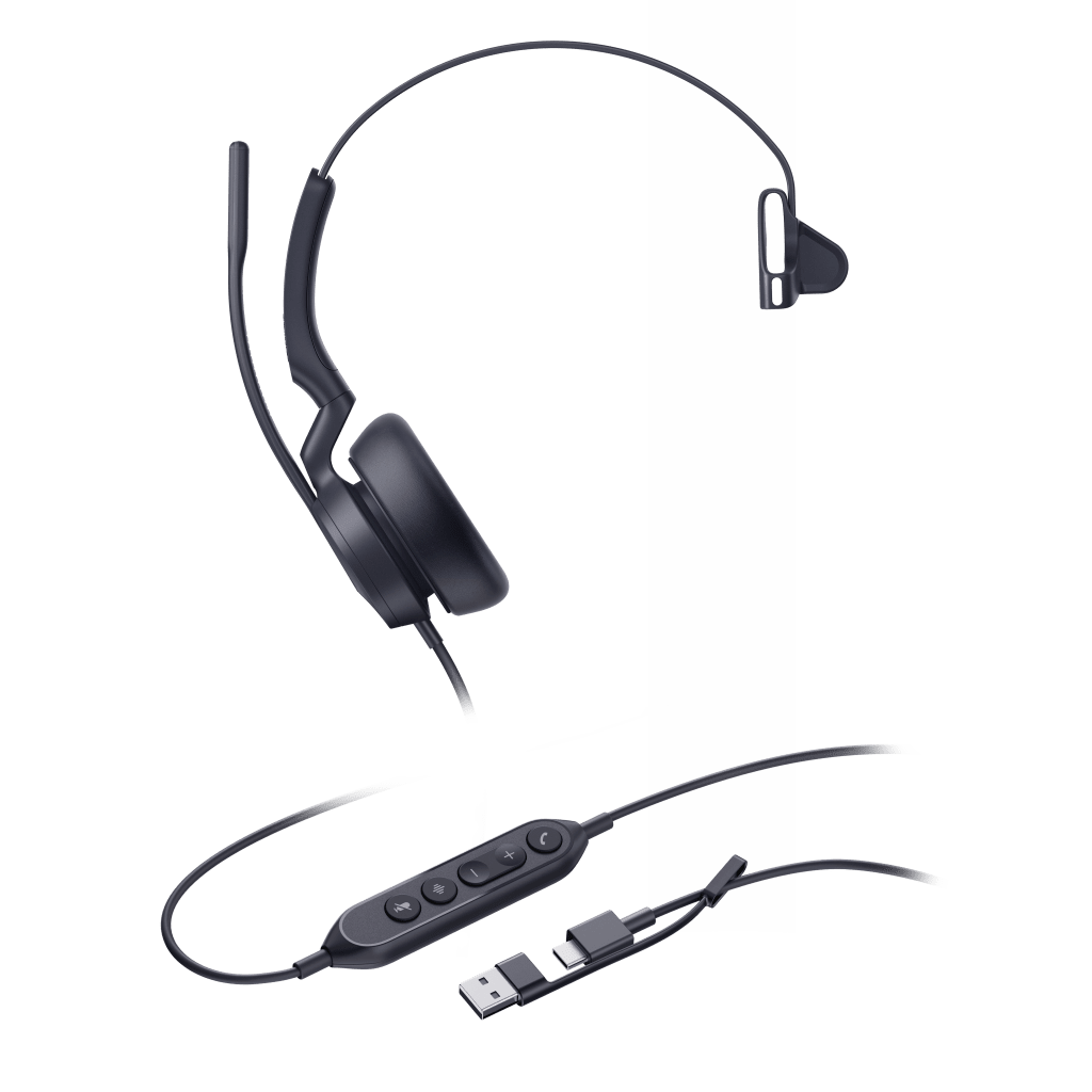 Diadema Alámbrica Yealink UH46 Mono USB-C/A Certificada con Microsoft Teams
