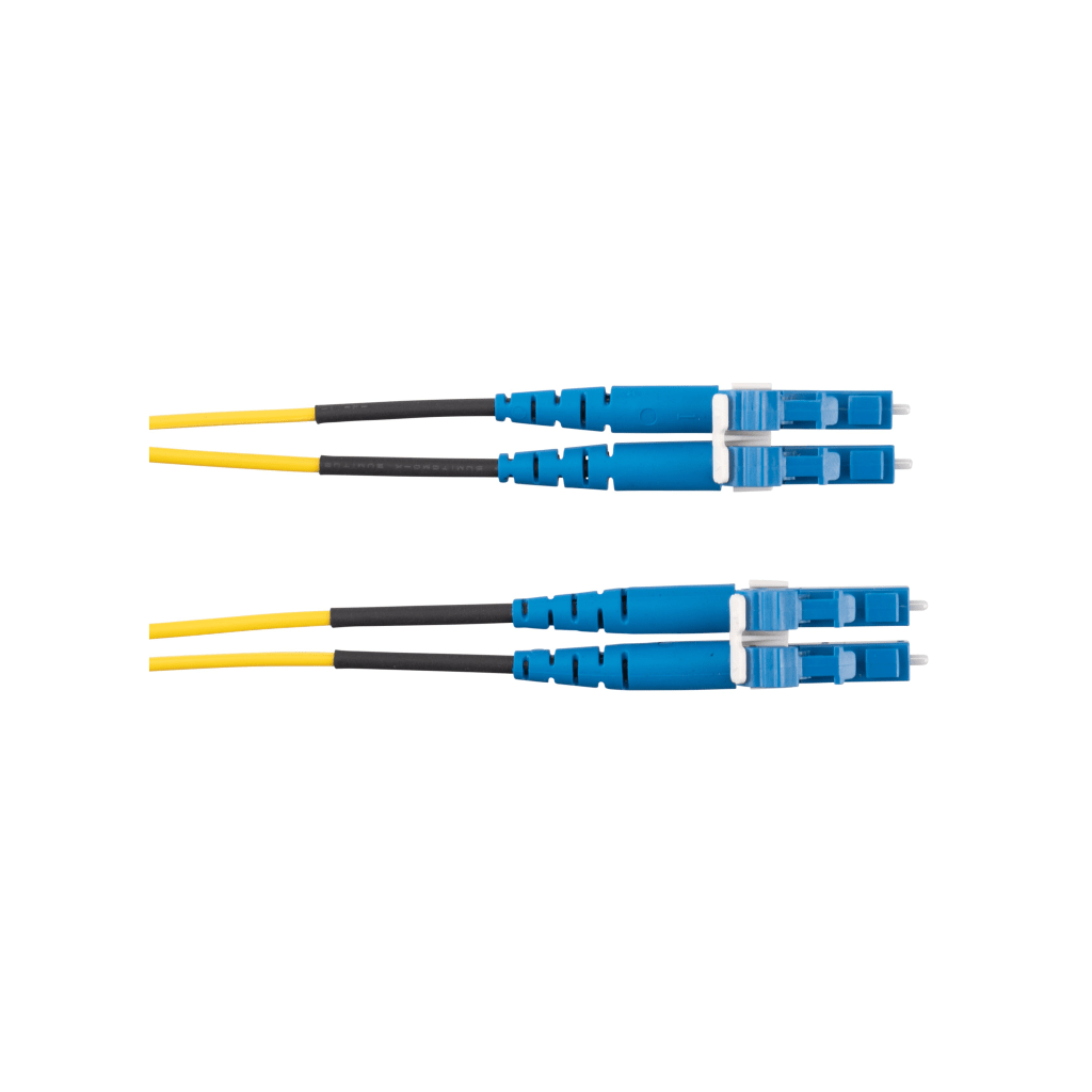 Jumper de Fibra Optica Monomodo 9/125 OS2, LC-LC Duplex, OFNR (Riser), Color Amarillo, 8 Metros (26.25 Pies)