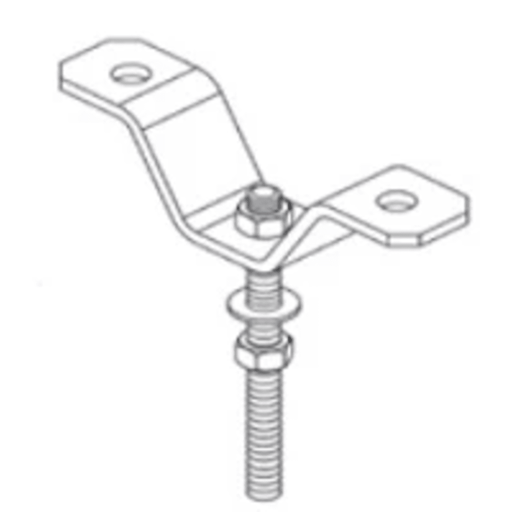 Clip U para fijar barra roscada de  1/2" (13 mm).