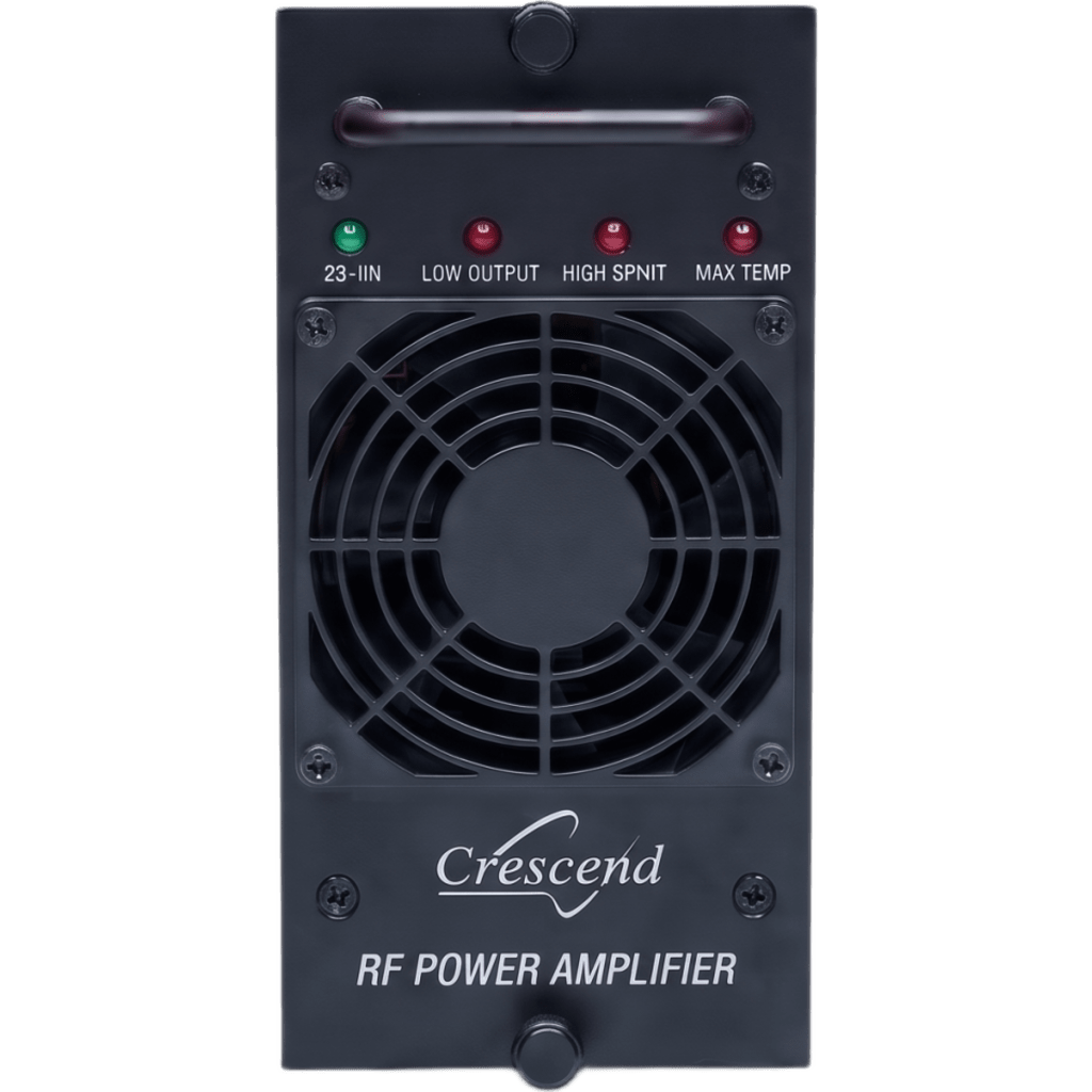 Amplificador de Potencia UHF 100 Watts / 403-450 MHz/ Modular / 19 Pulgadas / Protección VSWR / Enfriamiento Forzado / Alimentación 13.8 VDC