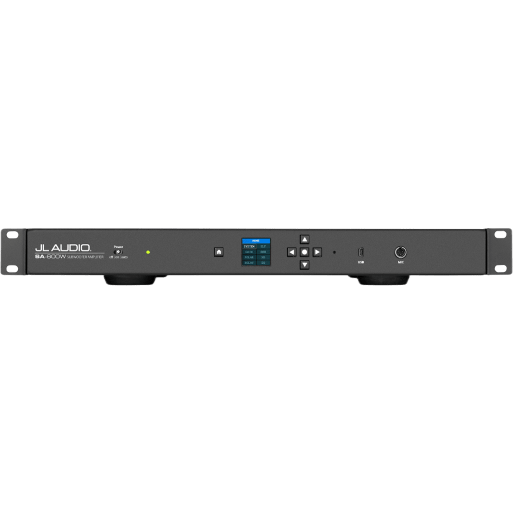 Amplificador para Subwoofer / 600 W RMS x 1 a 3 &Omega; / Modos de Energía Desactivado-Activado-Automático / Entradas RCA Desequilibradas y Alto Nivel / Filtro Paso Bajo 30-130.1 Hz / Pendientes 12-24 dB/octava / Retraso de Fase 0-25 ms / Aj