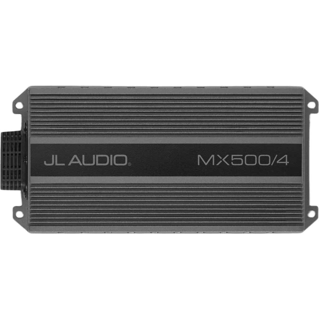 Amplificador Náutico y para Deportes de Motor / 4 Canales / 500 W RMS / Clase D / IPX7 / Filtros Paso Bajo y Paso Alto / Potenciómetros Calibrados con Bloqueo