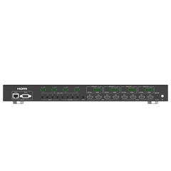 Switch de Video Matrix 4x4 HDMI 2.0 | 18Gbps Ancho de Banda | 4K2K@60Hz Resolución | 4 Entradas 4 Salidas HDMI | Audio LPCM y Dolby Digital | Control TCP-IP y RS-232 | Conectores Phoenix para Audio | Metal Enclosure