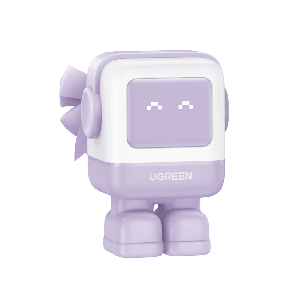 Cargador RobotGaN de 65W Serie UNO | 3 Puertos de Carga Rápida | 2 USB-C | 1 USB-A | PD 3.0 | QC 4.0 | Carga Inteligente | Tecnología GaN II | Zapato Magnético Extraíble | Carcasa Ignífuga | Pantalla LED