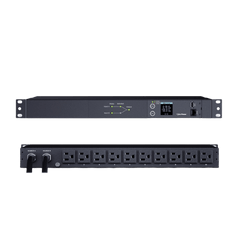 PDU ATS (Fuente Redundante Auto-transferible) Medible, Para Distribución de Energía, 2 Entradas 120 Vca NEMA5-15P, Con 10 Salidas NEMA 5-15R, Horizontal 19in, 1UR