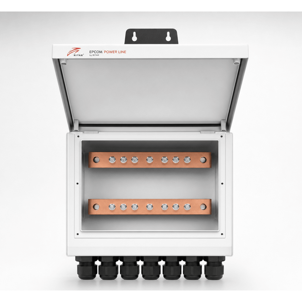 Caja de Distribución para Baterías en Paralelo / Hasta 6 Baterías / Corriente Máxima 300 A / 400 x 150 mm / Compatible con RES20010K, RES1005K, RLB10048MAX y Cualquier Banco de Baterías