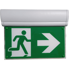 Luz de Señalización "Hombre corriendo" de Emergencia/ Tecnología LED de Iluminación Lateral / Voltaje Universal 120-347VAC / Batería LiFePO4 con 2 Horas de Autonomía