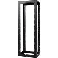 Rack de Cuatro Postes Estándar de 19", Rieles Con Orificio Para Tuerca Enjaulada, Profundidad Ajustable de 23 a 42 in, 45 Unidades de Rack, Color Negro