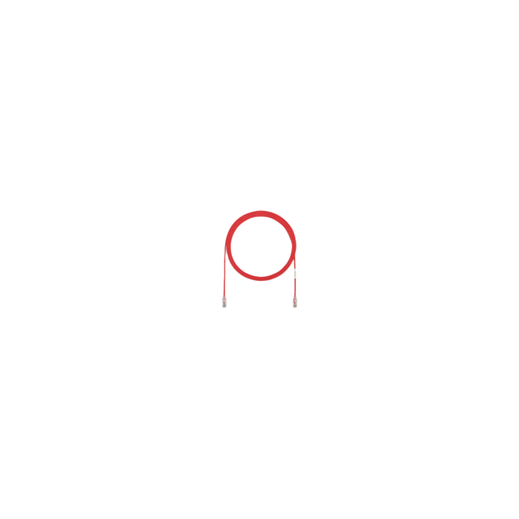 Cable de Parcheo TX6, UTP Cat6, Diámetro Reducido (28AWG), Color Rojo, 7.62 Metros (25 Pies)