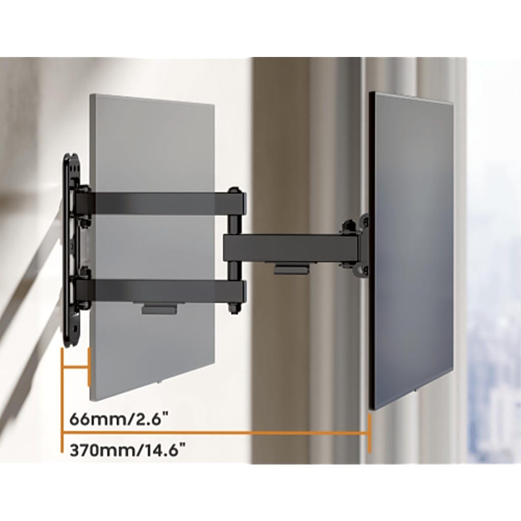 Soporte de Pared Articulado para Pantallas o Monitores | Compatibilidad VESA 75x75 - 200x200 / Hasta 43 Pulgadas | Capacidad Máxima de Carga 20 kg | Fabricado en Acero