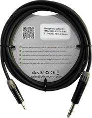 Cable 6.35mm a 3.5mm, conectores color negro MP3X-B - MTP3C-BG, length 3m