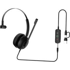 Diadema / Auriculares con Cable LINKVIL DH311U / USB-C / USB-A / 3.5 mm / Micrófono Unidireccional con Cancelación de Ruido AI / Controladores de 40 mm / EQ Dinámico Automático / Diseño Ergonómico / Uso Profesiona