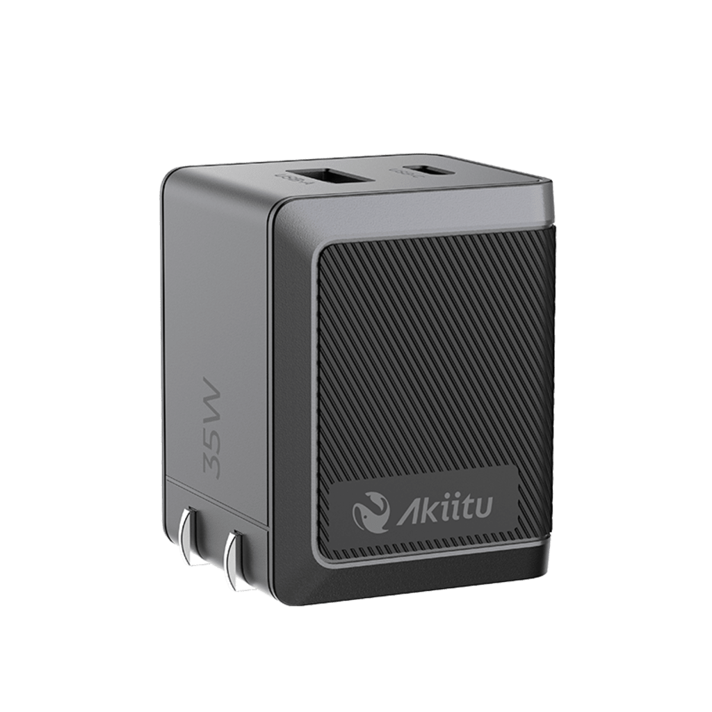 Cargador GaN III 35W / USB-C PD 35W + USB-A 22.5W / Doble Puerto Simultáneo / PD3.0 PPS QC4.0 AFC SCP FCP / Diseño Plegable de Bolsillo / Protección Integral 6 Capas