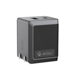 Cargador GaN III 35W / USB-C PD 35W + USB-A 22.5W / Doble Puerto Simultáneo / PD3.0 PPS QC4.0 AFC SCP FCP / Diseño Plegable de Bolsillo / Protección Integral 6 Capas