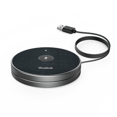 Micrófono inalámbrico 360° VCM36W-PACKAGE de Yealink para videoconferencias, con amplio alcance y cancelación de ruido.