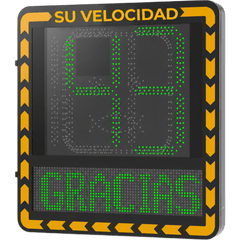 Radar Medidor de Velocidad / Pantalla LED / Detección en Tiempo Real / Rango de Detección de 100 Mts / Hasta 32 Objetivos Detectados / IP66 / Ethernet