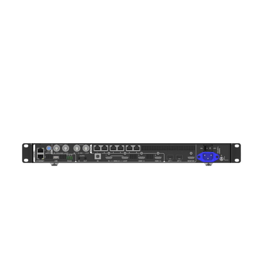 Controlador All-in-One VX600 Pro / 3.9 Millones de Píxeles / 6 Puertos Ethernet Gigabit / 4K×2K@60Hz / 6 Capas SuperView III / Fibra Óptica 10G / USB 3.0 Playback / 256 Presets
