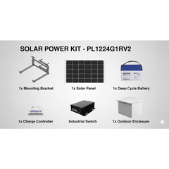 Kit Solar de 14 W con PoE Pasivo 24 Vcc para un radio de Ubiquiti airMAX o Cambium ePMP