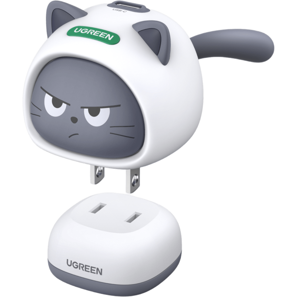 Cargador USB-C GaN 45W / Diseño Gato / Silicato / 1 Puerto / Compacto / Viaje / Protecciones