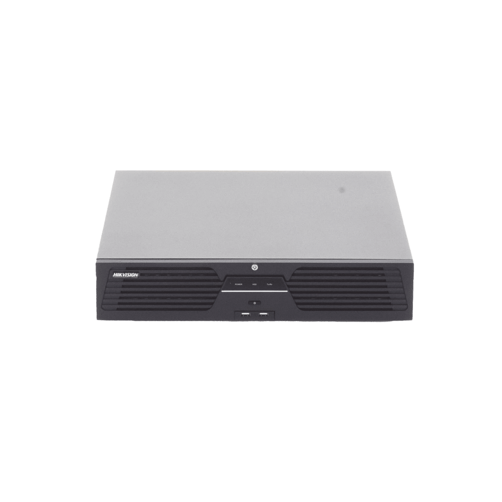 [Doble Poder de Decodificación] NVR 32 Megapixel (8K) / 32 Canales IP / AcuSense / ANPR / Conteo de Personas / Heat Map / 8 Bahías de Disco Duro / 2 Tarjetas de Red / Soporta RAID con Hot Swap / 2 HDMI en 8K / Soporta POS / Alarmas I/O / ACU