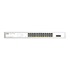 Switch Administrable PoE  / 24 puertos PoE af/at Gigabit /  2 x SFP Gigabit / Administración Cloud Gratuita / Presupuesto 370 W