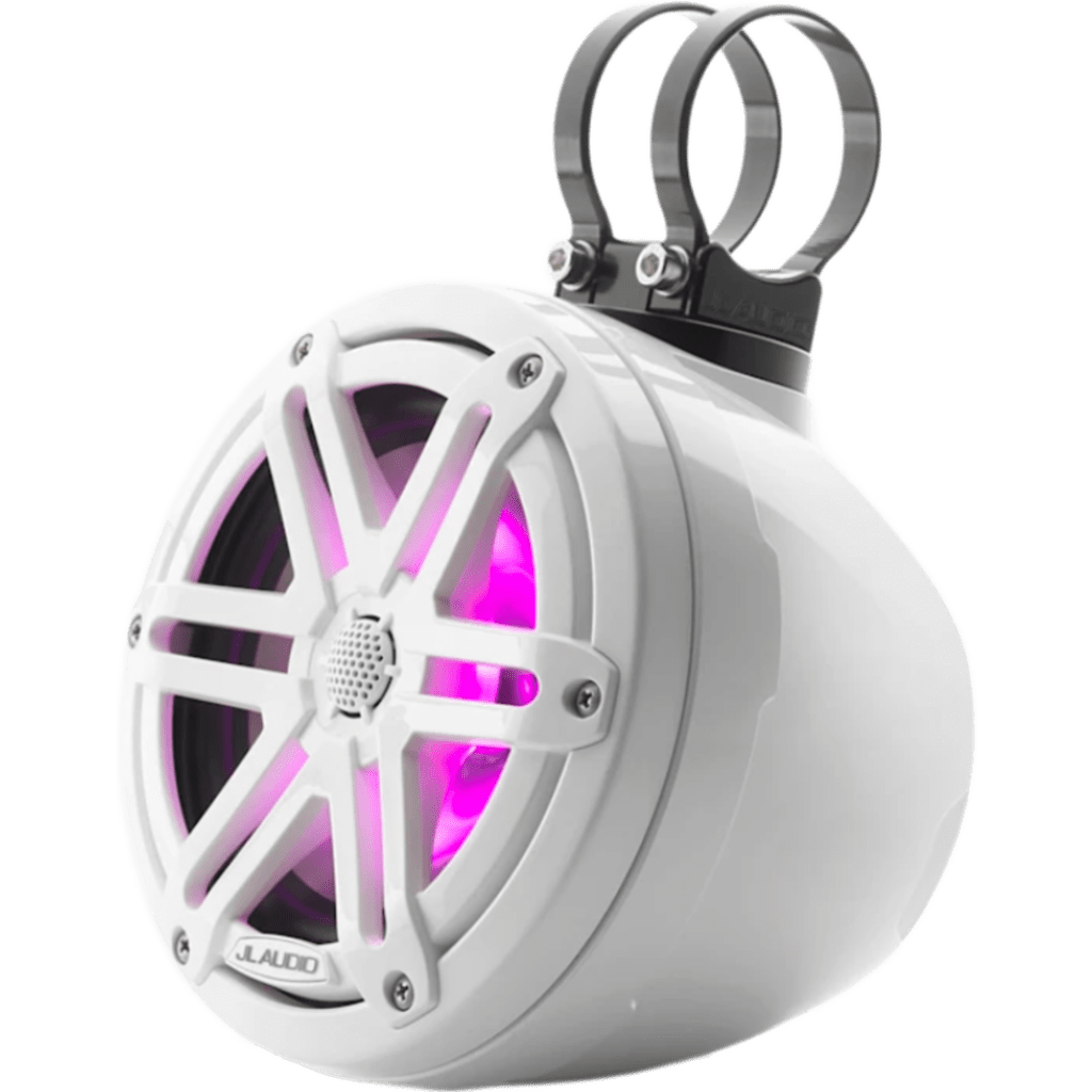 Sistema de Altavoz Coaxial Cerrado JL Audio VeX M3 / 6.5" / 60 W RMS / 4 &Omega; / 89.5 dB / 100 Hz-25 kHz / LED RGB / Rejilla Deportiva Blanca / Cono de Polipropileno Relleno de Mica / Tweeter de Cúpula de Seda 19 mm (0.75") / Dimensione