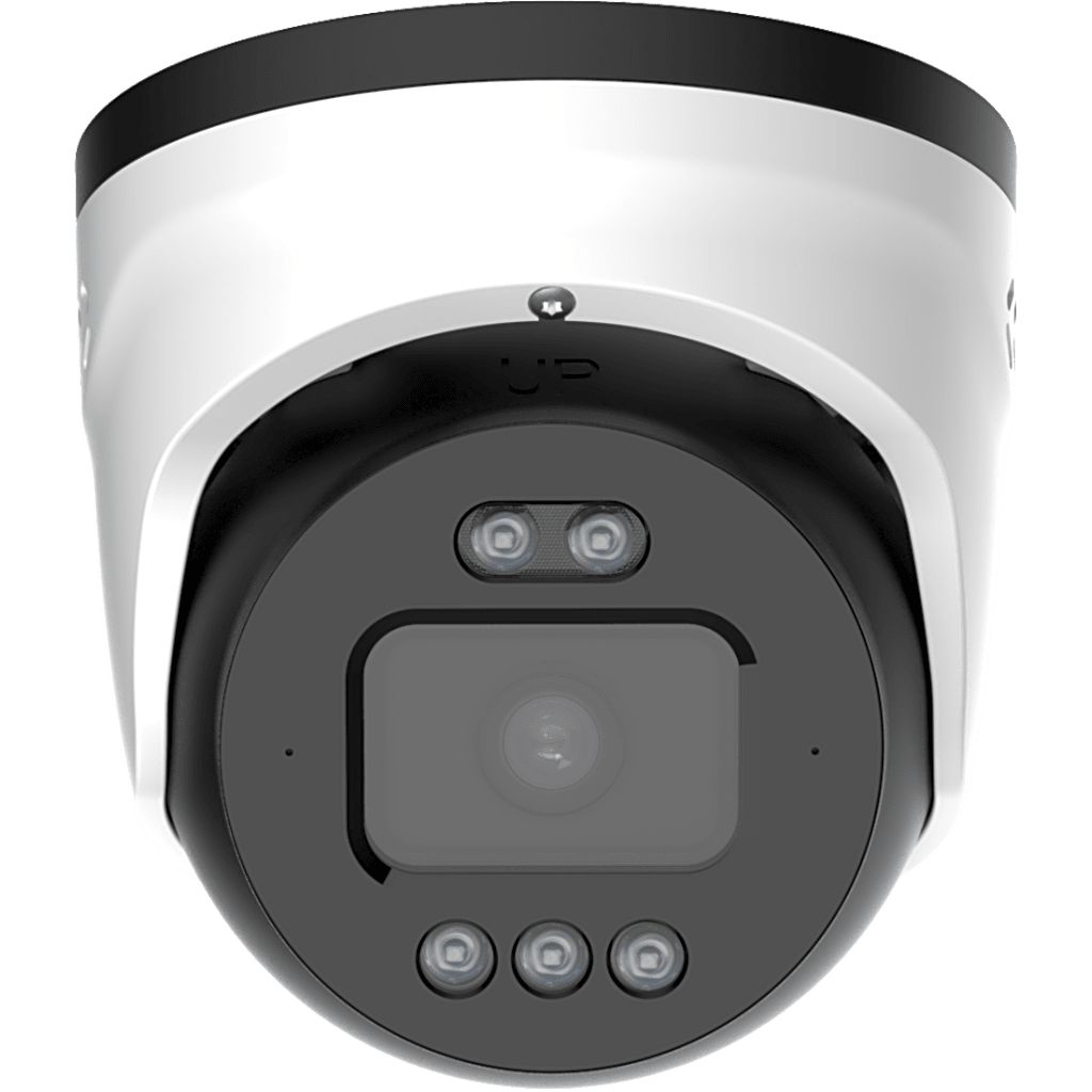 Cámara Turret AI TrueColor 8 Megapixels (4K) / Sensor 1/2.7" / Lente 4 mm F1.0 / Smart Hybrid Light IR 40 m (131.2 ft) + Luz Blanca 30 m (98.4 ft) / Luces Rojas y Azules de Disuasión / Audio Bidireccional / IP67 IK10 / PoE / NDAA Compli