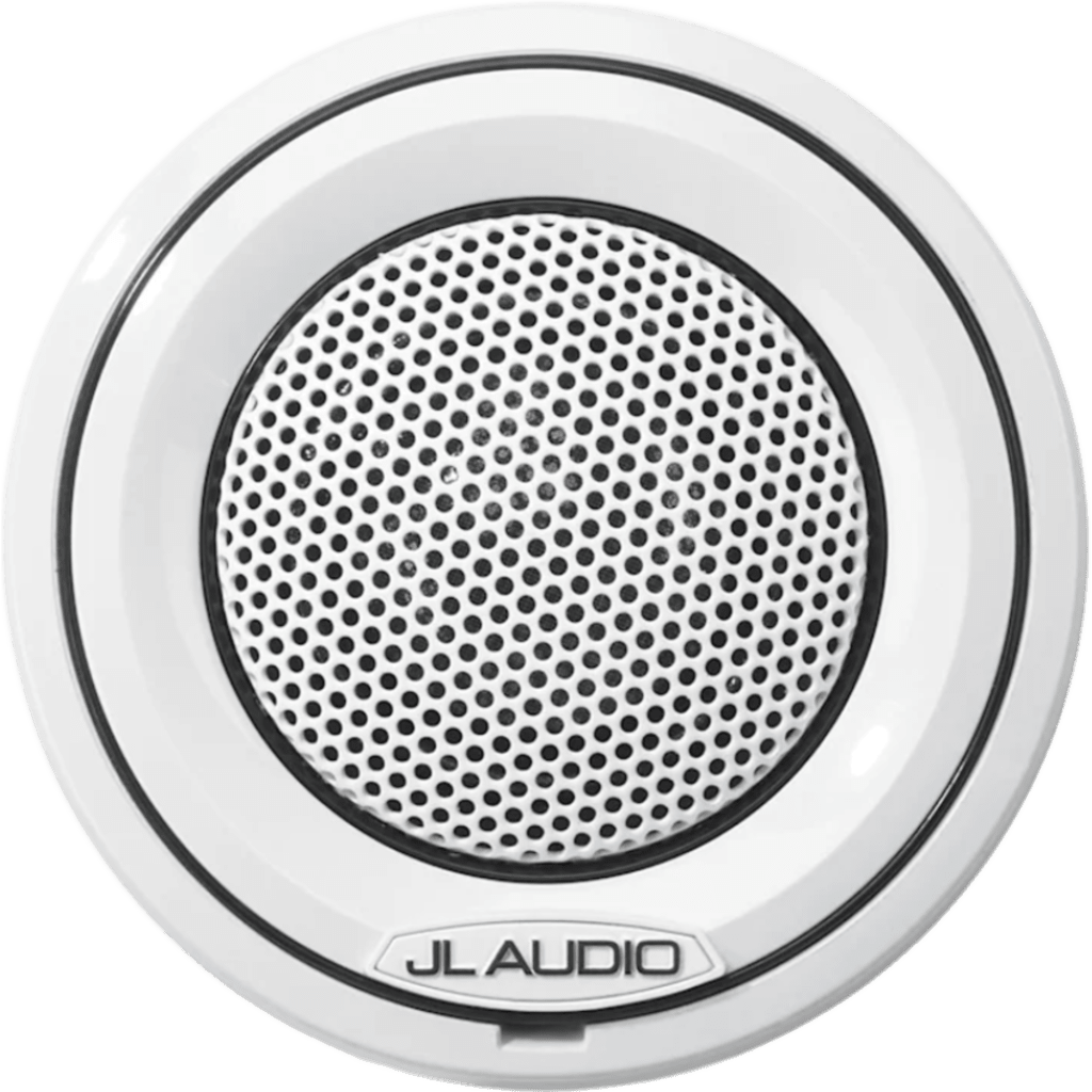 Tweeter de Componentes Náutico JL Audio M6 / 1" (25.4 mm) / Cúpula de Seda / Alta Potencia y Amplia Dispersión / Resistencia a Corrosión y UV / Soportes de Montaje Blancos / Anillo Embellecedor Blanco