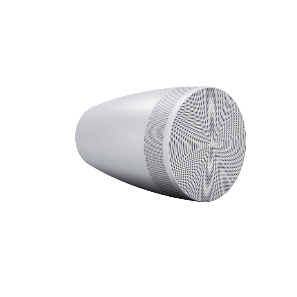 Altavoz Colgante Luna | Designmax | Sistema de Rango Extendido | Array Circular Ring Array™ 8 Drivers | Woofer 8" Integrado | Cobertura 140° | Color Blanco