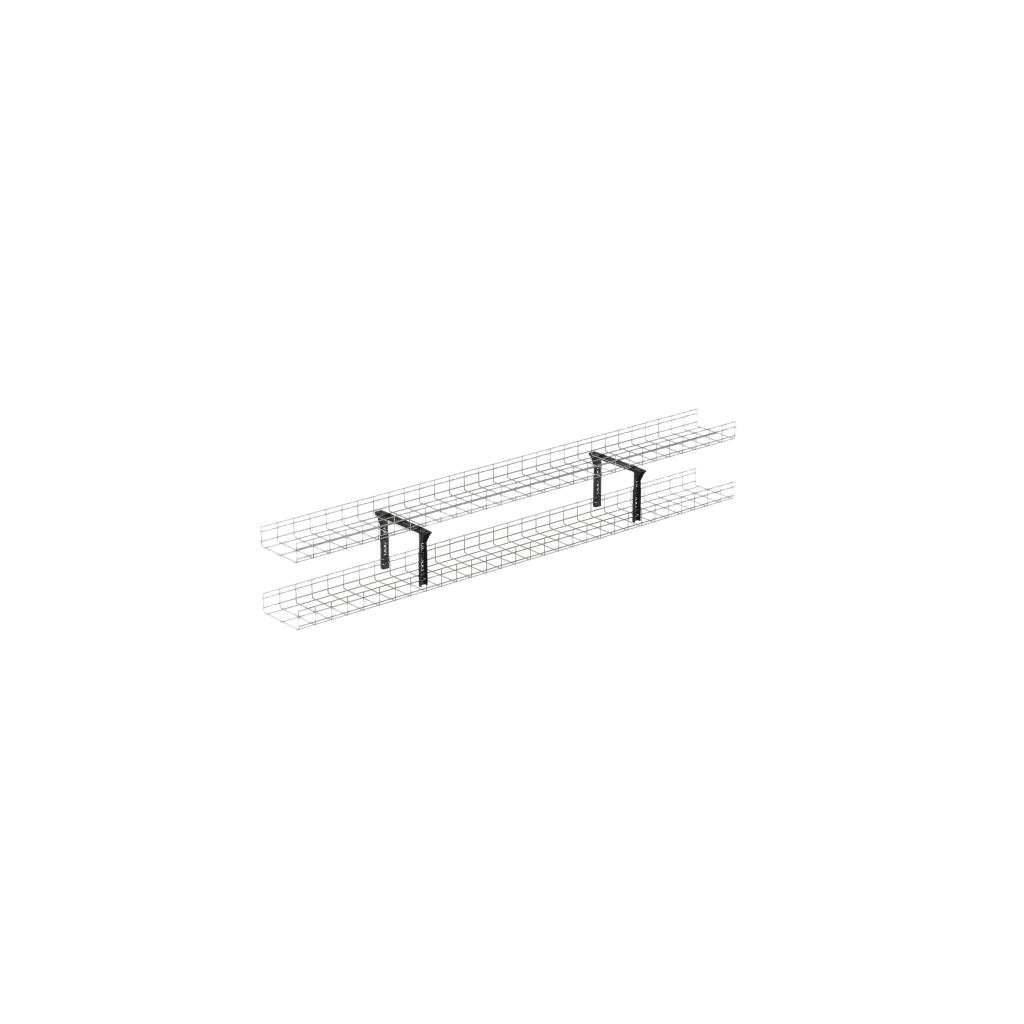 Soporte Tipo Trapezoidal Apilable, para Charolas Wire Basket de 300 mm (12 pulgadas) de Ancho, Color Negro.