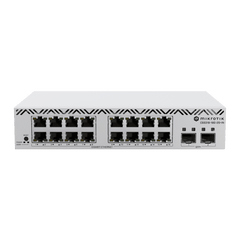 Switch MikroTik con 16 Puertos Gigabit Ethernet / 2 Puertos SFP+ 10G / Filtrado MAC y VLANs / SwOS Configuración Web