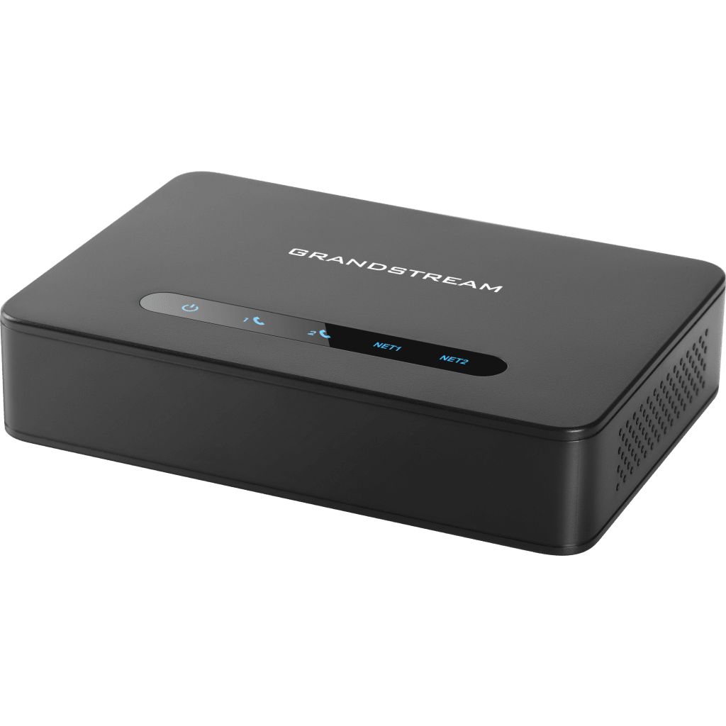 Adaptador de Teléfono Analógico ATA 2 Puertos FXS (Conectar Teléfono Análogo) con Router NAT Gigabit / Compatible SIP / Cifrado AES Reforzado / Calidad de Voz HD / Soporta Fax T.38 / Router NAT Alto Rendimiento