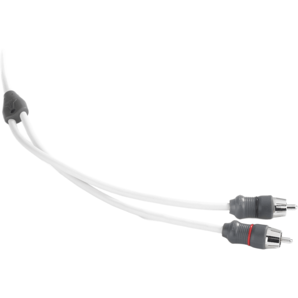 Cable de Interconexión de Audio Náutico JL Audio / 2 Canales / Longitud 7.62 m (25 ft) / Conectores 2 RCA Macho en Cada Extremo / Conductores OFC / Par Trenzado / Aislamiento de Polietileno / Cubierta PVC Flexible / Contactos de Latón