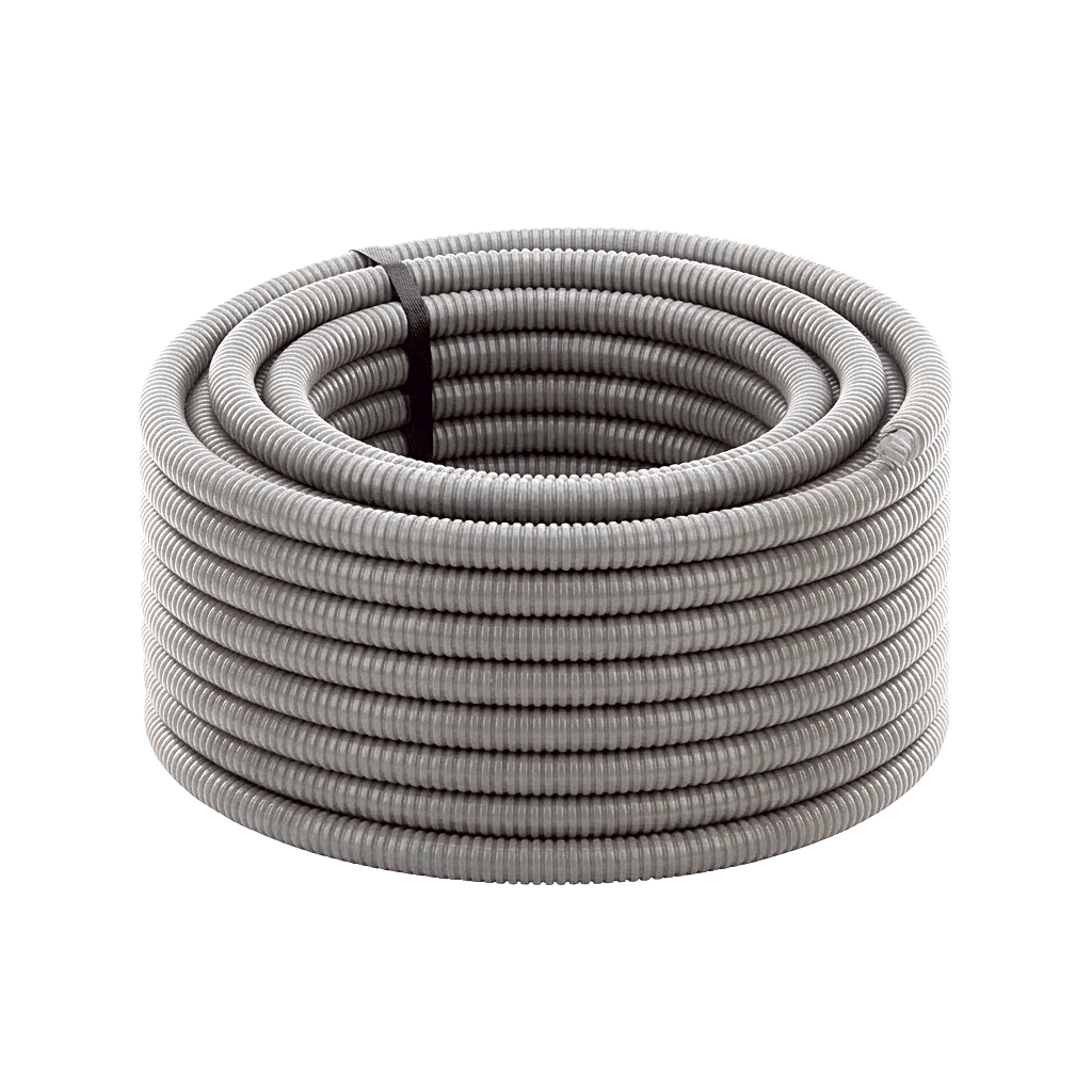 Tubo Flexible tipo Liquidtight de 1 1/4" (32 mm) / Acero + Forro PVC / Rollo de 20 Metros.