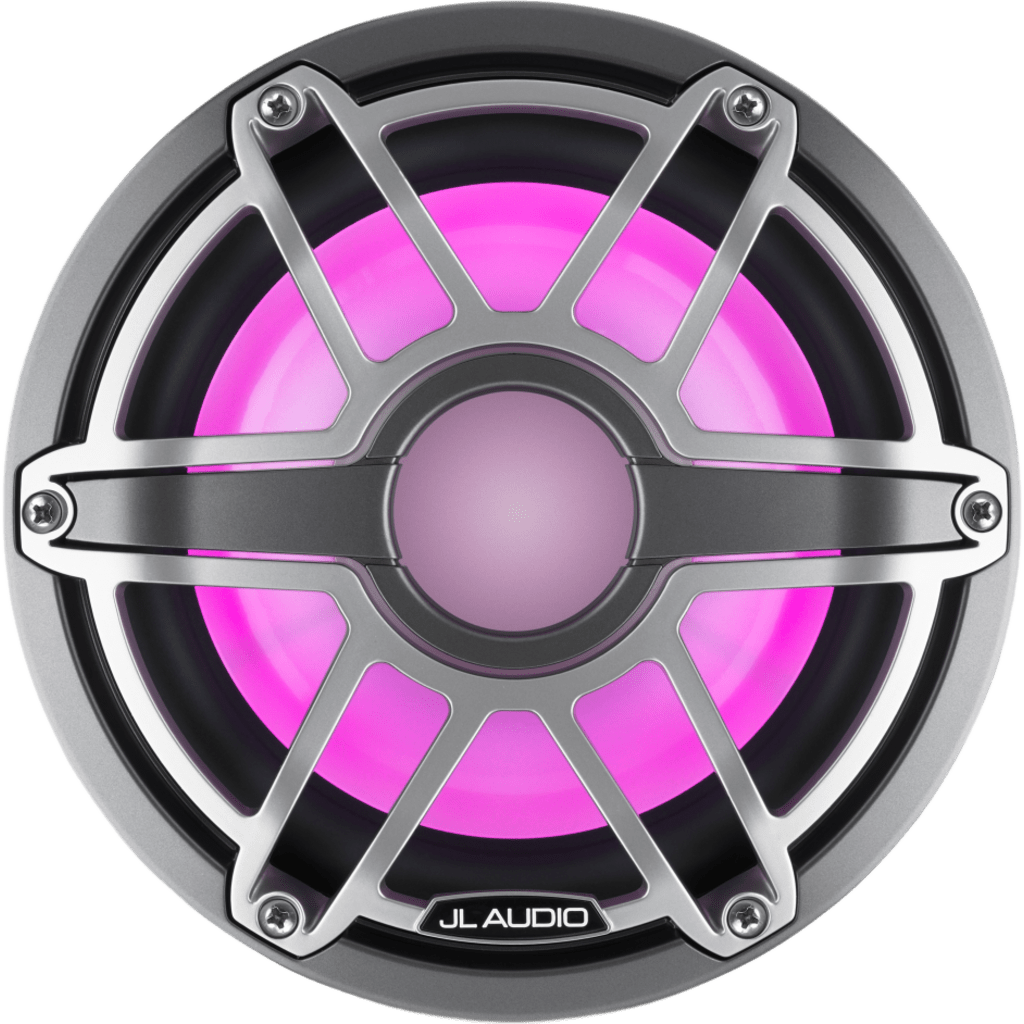 Subwoofer Náutico 8" / 200 W RMS / 4 &Omega; / Iluminación LED Transflective™ / Rejilla Deportiva de Titanio / Deflector Infinito o Caja Cerrada / Marino