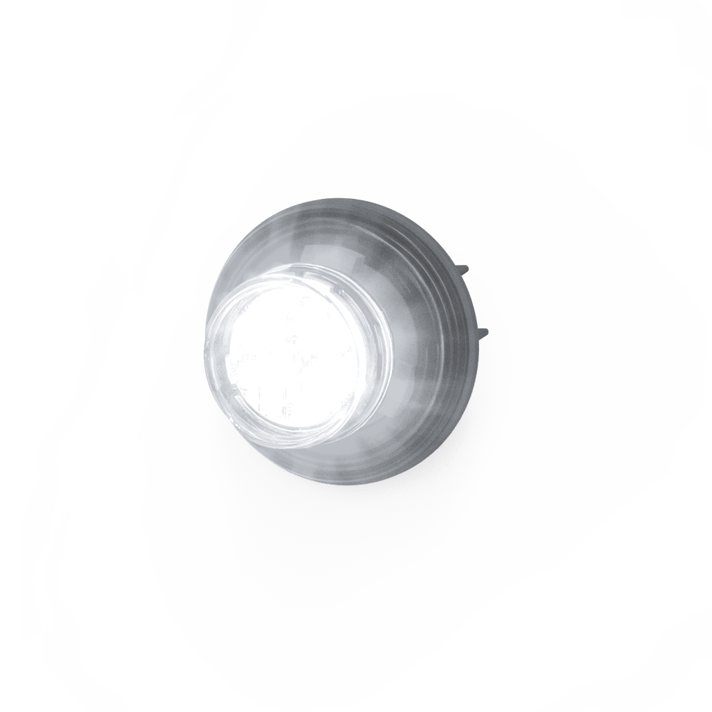 Estrobo Oculto de 12 LED, Rojo/Claro, Bisel Negro, Lente Transparente