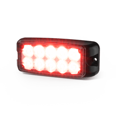Luz de Advertencia de 5X2" 10 LED, Rojo/Azul, Bisel Negro, Lente Transparente