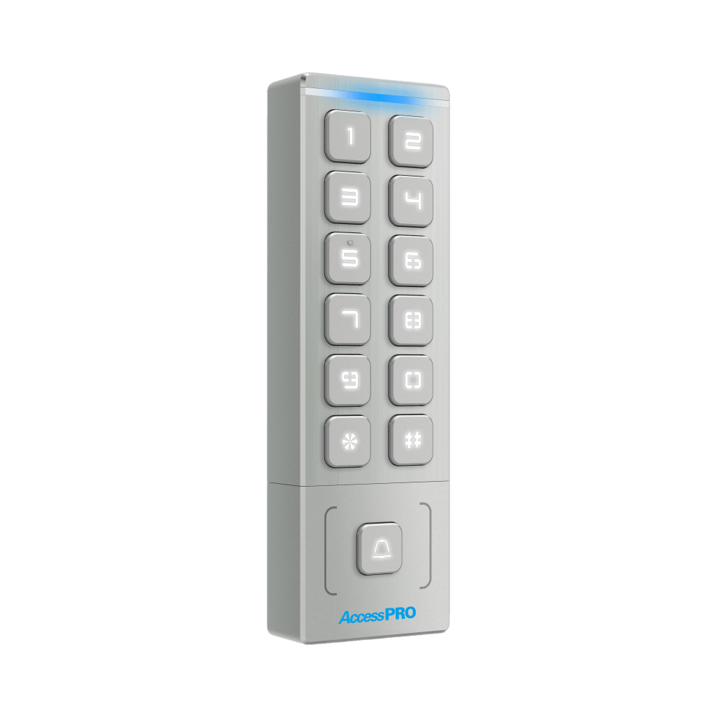 Teclado Autónomo / Diseño Slim Metálico / 1000 Tarjetas y Contraseñas /  Exterior IP65 / Lector de Tarjetas Prox EM / Salida Wiegand