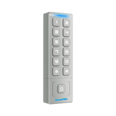 Teclado Autónomo / Diseño Slim Metálico / 1000 Tarjetas y Contraseñas /  Exterior IP65 / Lector de Tarjetas Prox EM / Salida Wiegand