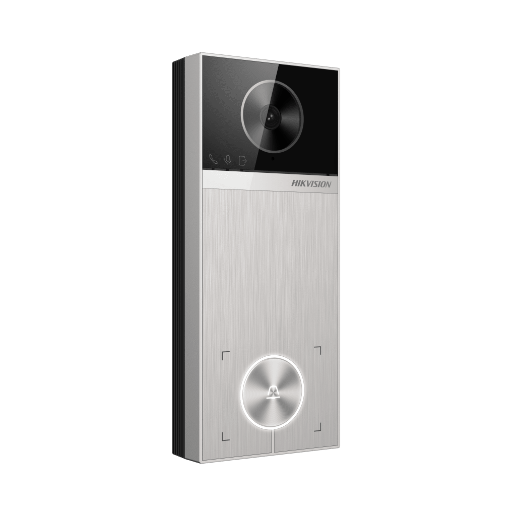 Videoportero TalkVu / 4 Megapixel / Ángulo de Visión 150° / Control de 2 Cerraduras / Desbloqueo por Tarjeta, Hik-Connect y Estación Interior / IP65 / PoE IEEE802.3at / Compatibilidad ONVIF / H.265