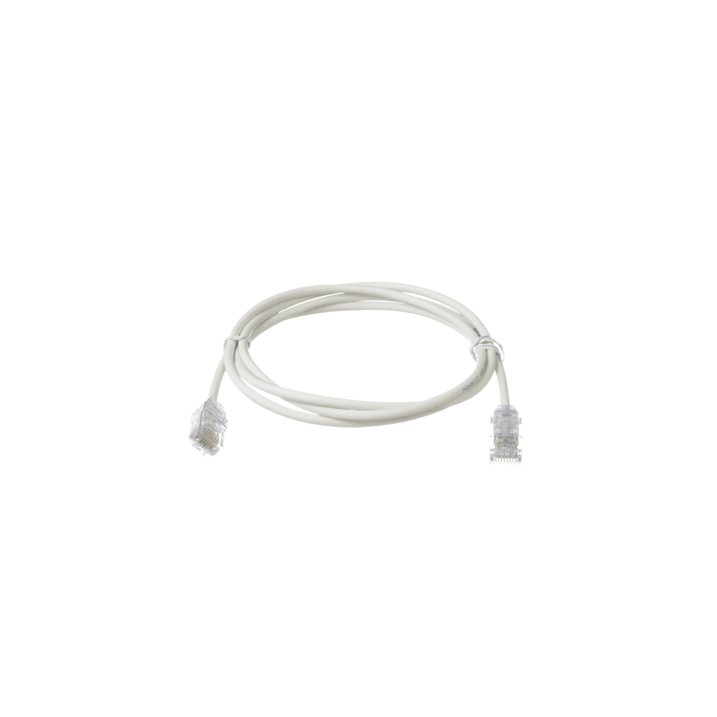 Cable de Parcheo TX6, UTP Cat6, Diámetro Reducido (28AWG), Color Blanco Mate, 4.57 Metros (15 Pies)
