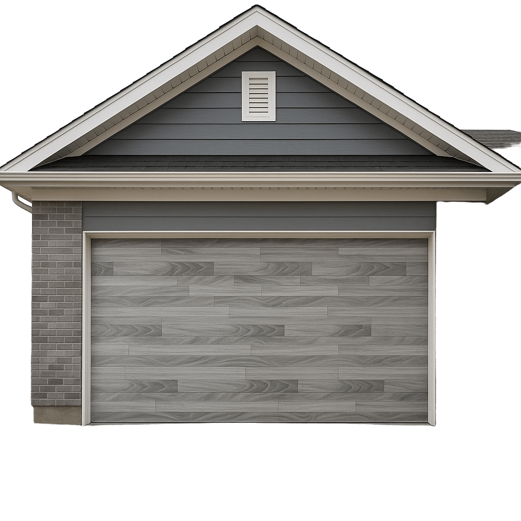 Seccion para puerta de Garage / Acabado laminado PREMIUM / Panel de 21" / Color gris / 12 pies Ancho / Estilo Americana.