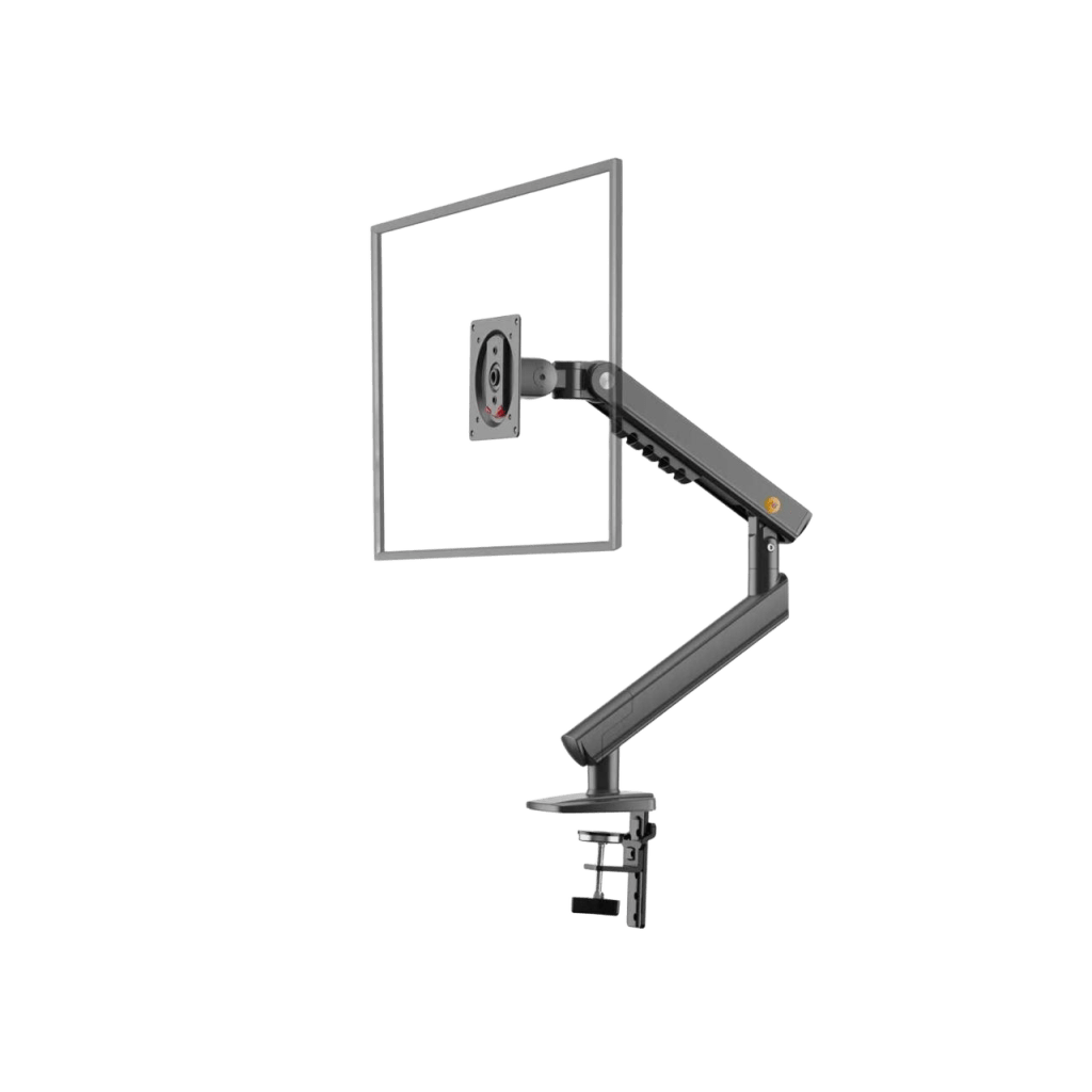 Brazo Ergonómico para Monitor / Soporte 17\"-32\" / Carga 2-7 kg / Ajuste de Tensión / Rotación ±90° / Instalación Abrazadera o Pasacables