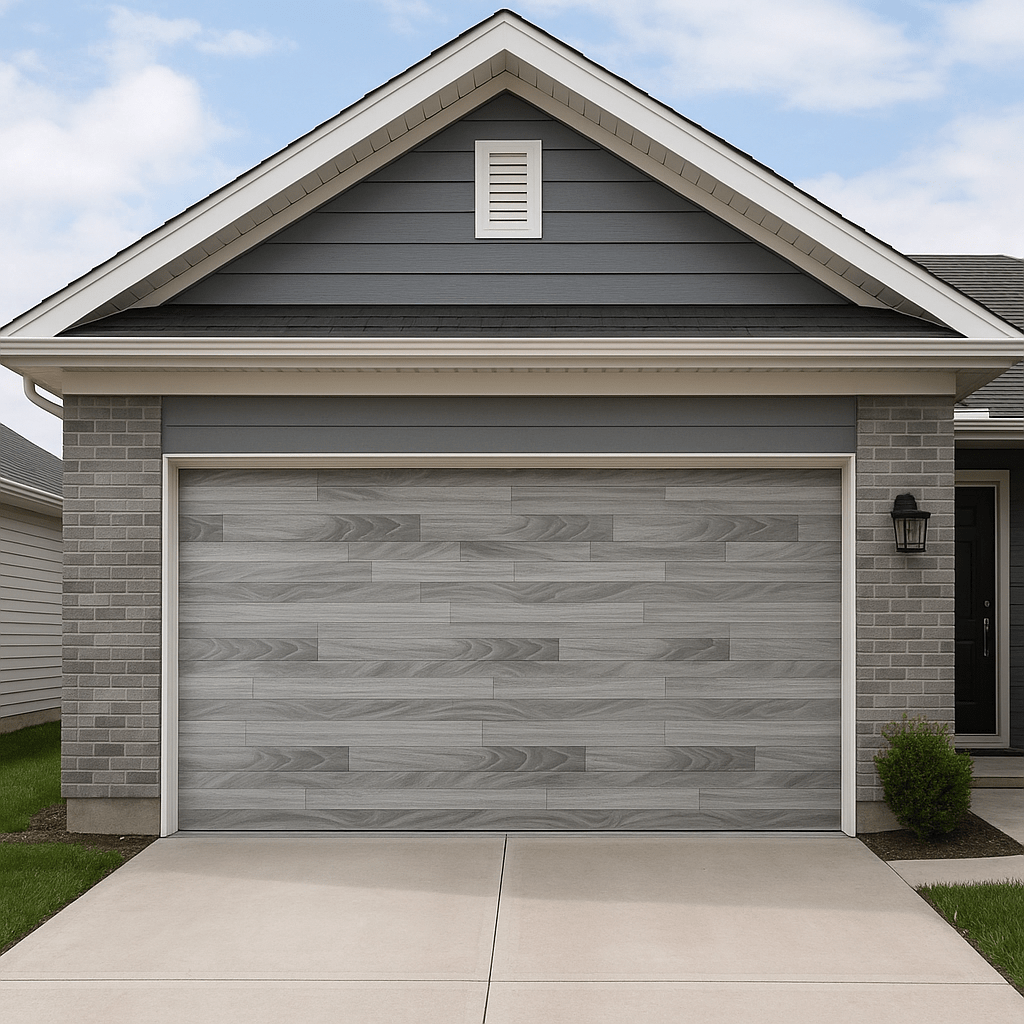 Puerta de Garage de Alta Calidad / Estilo Americano / Acabado Laminado PREMIUM / Color Gris / 14x9 Pies.