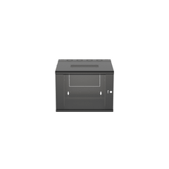 Gabinete PanZone de Montaje en Pared, de 19in, Puerta con Ventana de Seguridad, 9 UR, 635mm de Profundidad, Color Negro