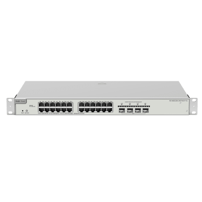 Switch Administrable PoE Capa 2+ Plus, con 24 puertos Gigabit PoE 802.3af/at + 4 SFP+ para fibra 10Gb, gestión gratuita desde la nube, 370w