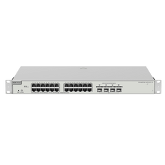 Switch Administrable PoE Capa 2+ Plus, con 24 puertos Gigabit PoE 802.3af/at + 4 SFP+ para fibra 10Gb, gestión gratuita desde la nube, 370w