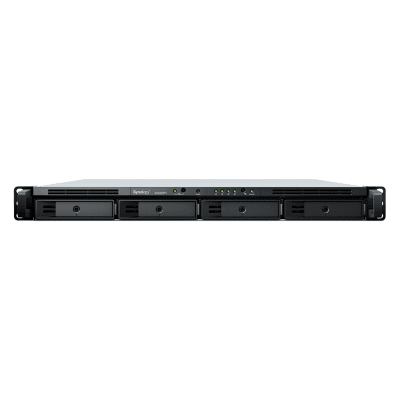 NAS RackStation RS822RP+ | 4 Bahías | 1U | AMD Ryzen V1500B | 32 GB DDR4 ECC | 4 Puertos 1GbE | Expansión PCIe | Compatibilidad con RAID | Caché SSD | Unidades de Energía Redundantes.