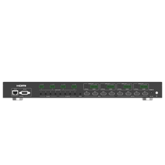 Switch de Video Matrix 4x4 HDMI 2.0 | 18Gbps Ancho de Banda | 4K2K@60Hz Resolución | 4 Entradas 4 Salidas HDMI | Audio LPCM y Dolby Digital | Control TCP-IP y RS-232 | Conectores Phoenix para Audio | Metal Enclosure